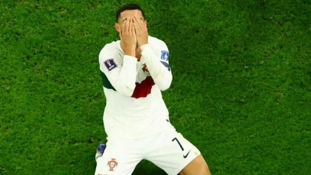 Cristiano Ronaldo in tears after defeat against Morcco