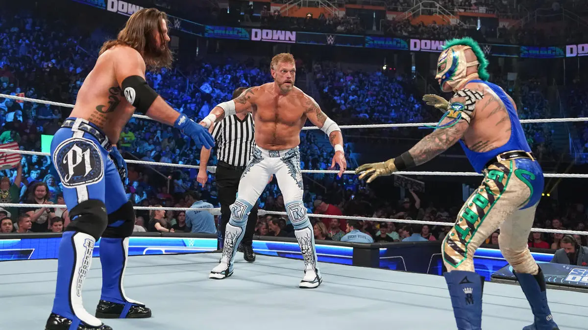 AJ Styles vs Edge vs Rey Mysterio