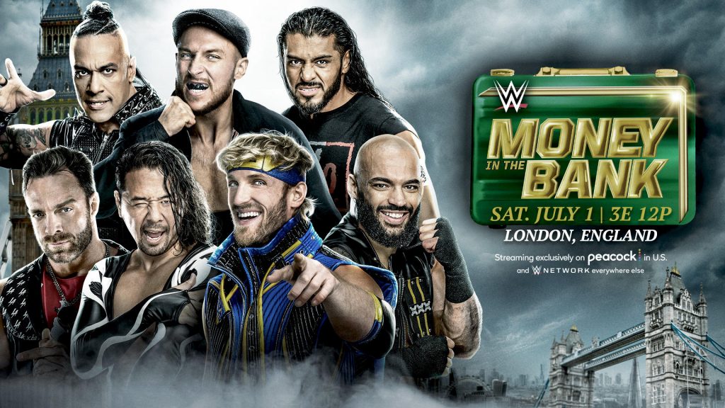 Ricochet vs. Shinsuke Nakamura vs. LA Knight vs. Santos Escobar vs. Butch vs. Damian Priest vs. Logan Paul (Money in the Bank Ladder Match for a Men's Championship Match Contract)