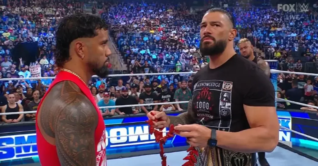 Roman Reigns and Jey Uso The Tribal Court Segment