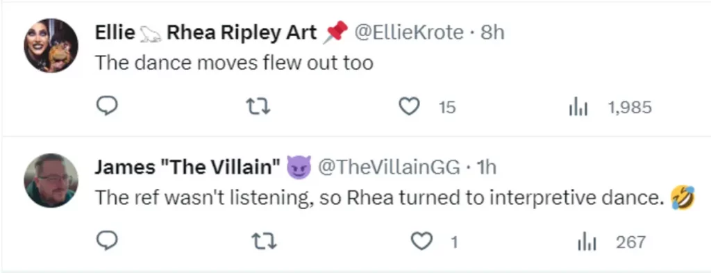 Rhea Ripley's hilarious excuse