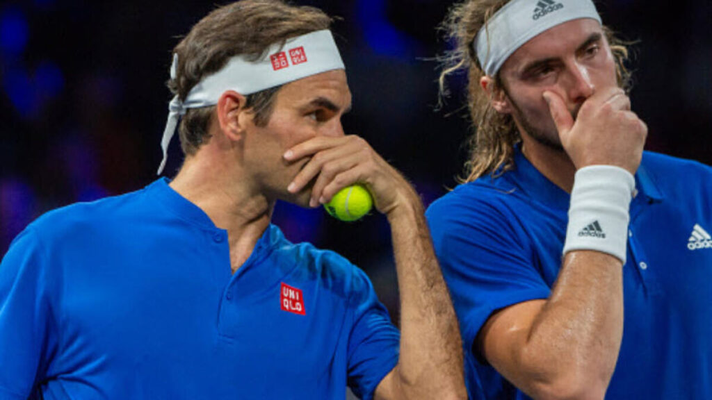 Roger Federer and Stefanos Tsitsipas