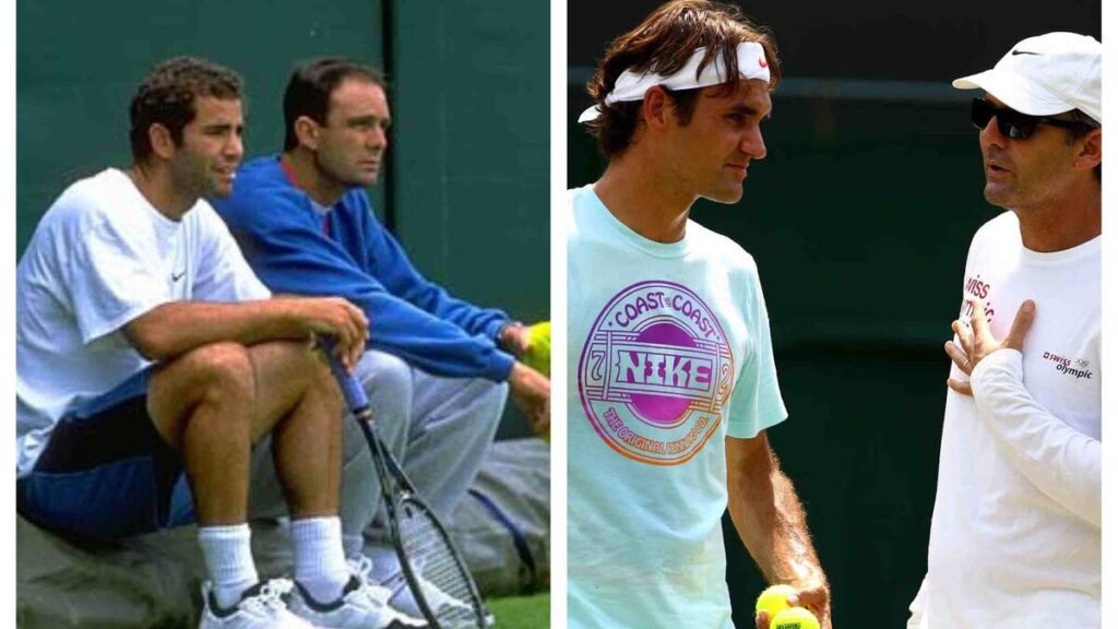 Paul Annacone, Pete Sampras and Roger Federer