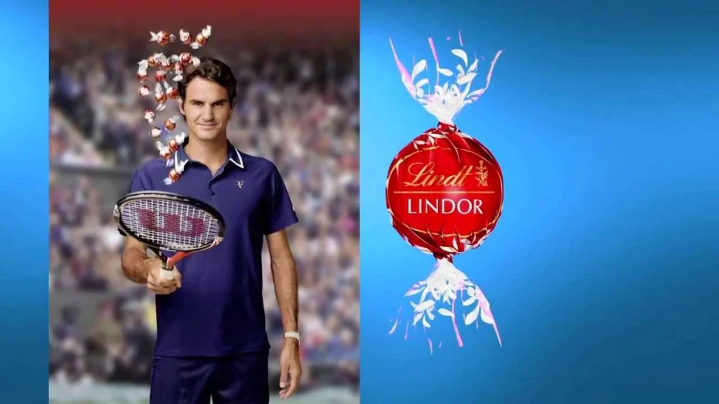 Roger Federer Lindor truffle ad