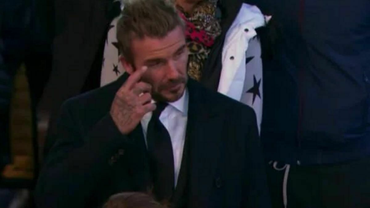 Beckham in tears