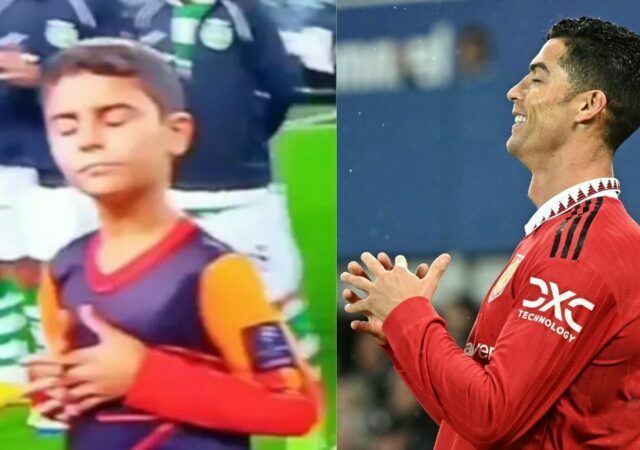 Champions league mascot imitates Ronaldo's new celebration