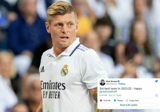 Toni Kroos shocked as Real Madrid doesn't win the club of the year award