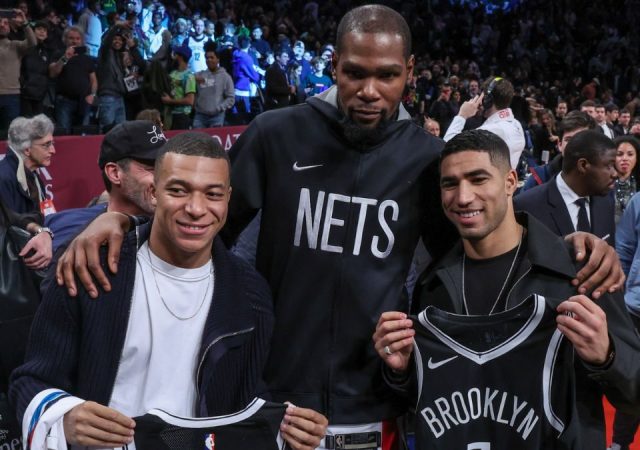 Hakimi and Mbappe spotted watching Brooklyn Nets match