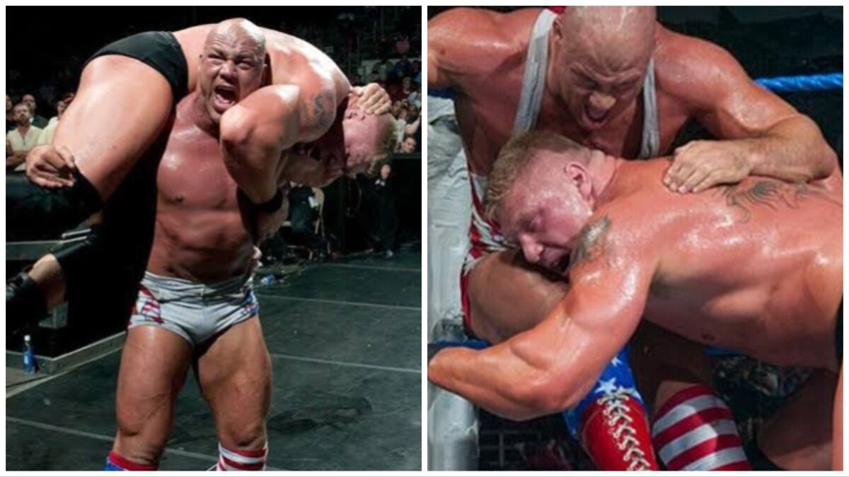 "He told that he could whip my butt" Kurt Angle on having real wrestling with Brock Lesnar