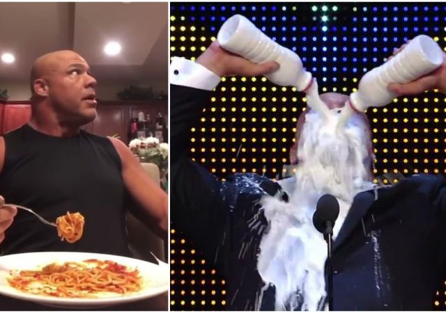 I think for this one "Kurt Angle Spaghetti with milk meme" would be apt