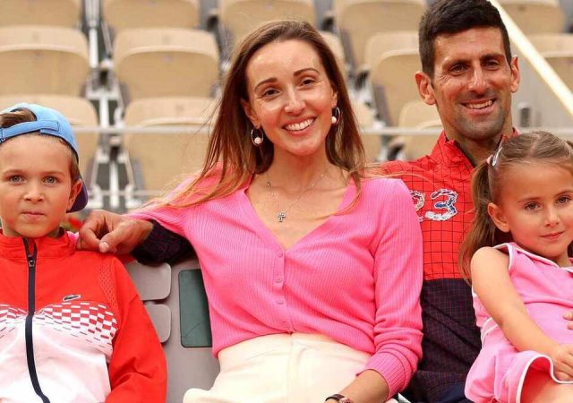 Novak Djokovic and his family