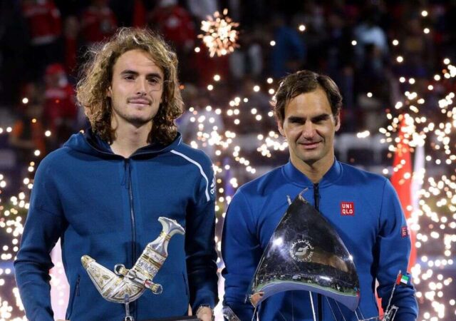 Roger Federer and Stefanos Tsitsipas