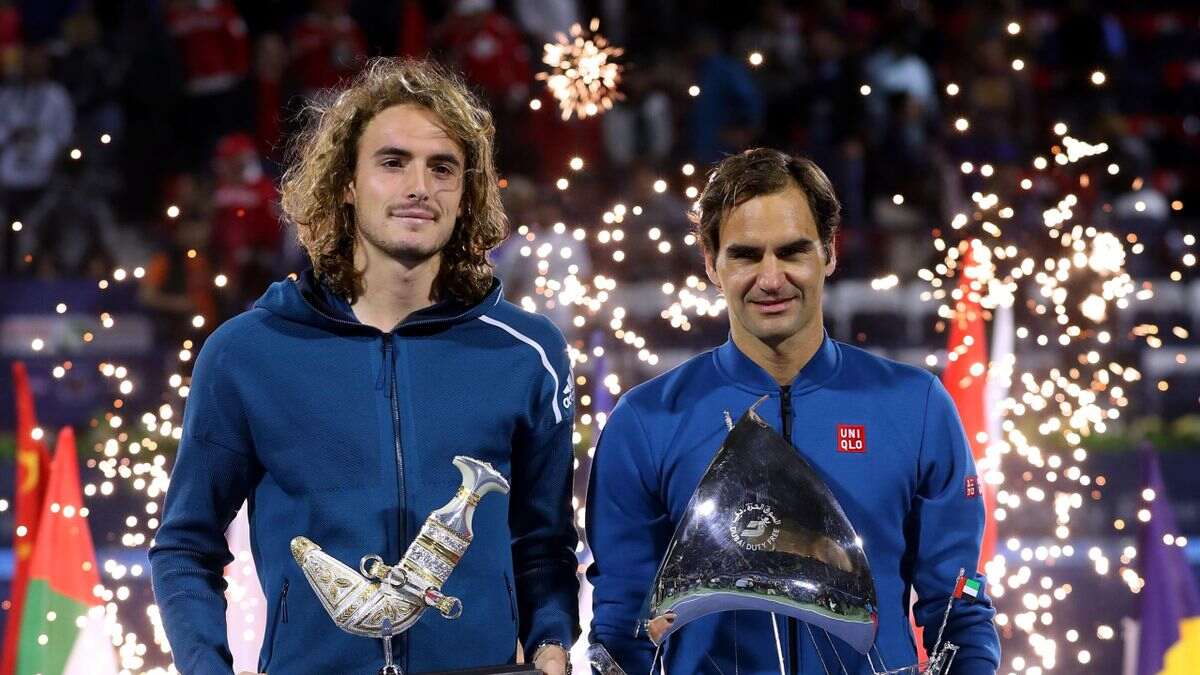 Roger Federer and Stefanos Tsitsipas