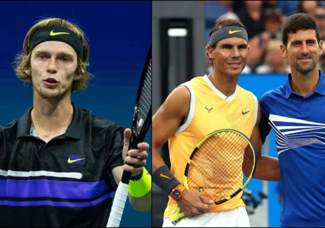 Andrey Rublev Rafael Nadal Novak Djokovic