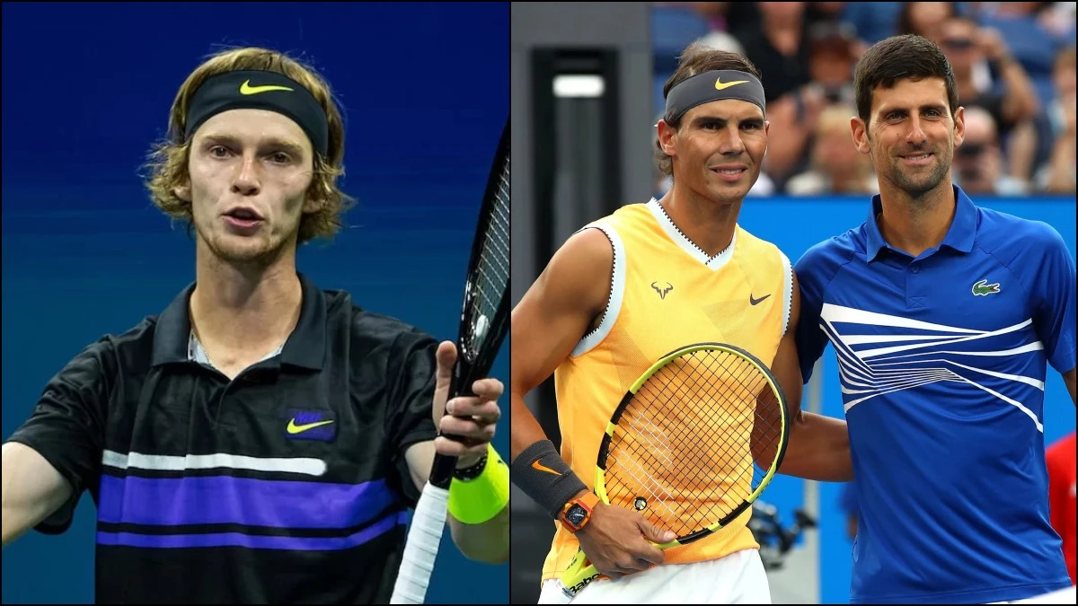 Andrey Rublev Rafael Nadal Novak Djokovic