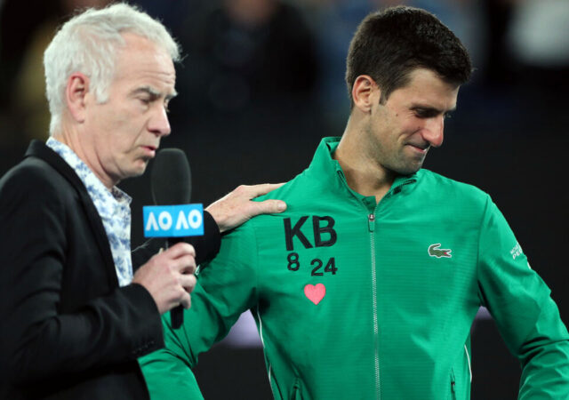 John McEnroe and Novak Djokovic