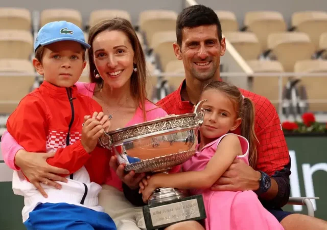 Novak Djokovic and his family