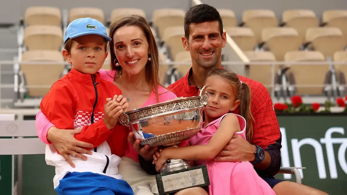 Novak Djokovic and his family